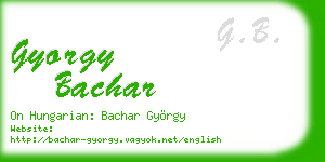 gyorgy bachar business card